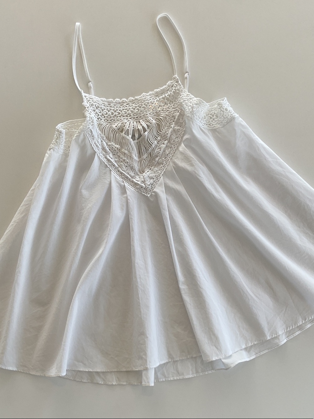 Victoria's Secret White Crochet Yoke Y2K Babydoll Chemise | medium